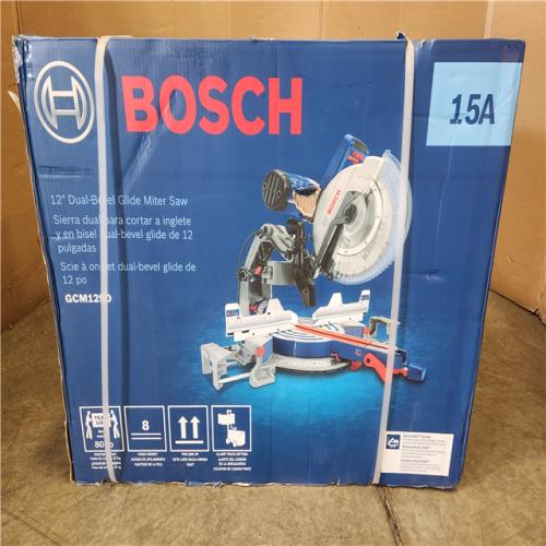 Phoenix NEW Bosch 15 Amp 12 in. Corded Dual-Bevel Sliding Glide Miter Saw with 60 Tooth Saw Blade SEALED