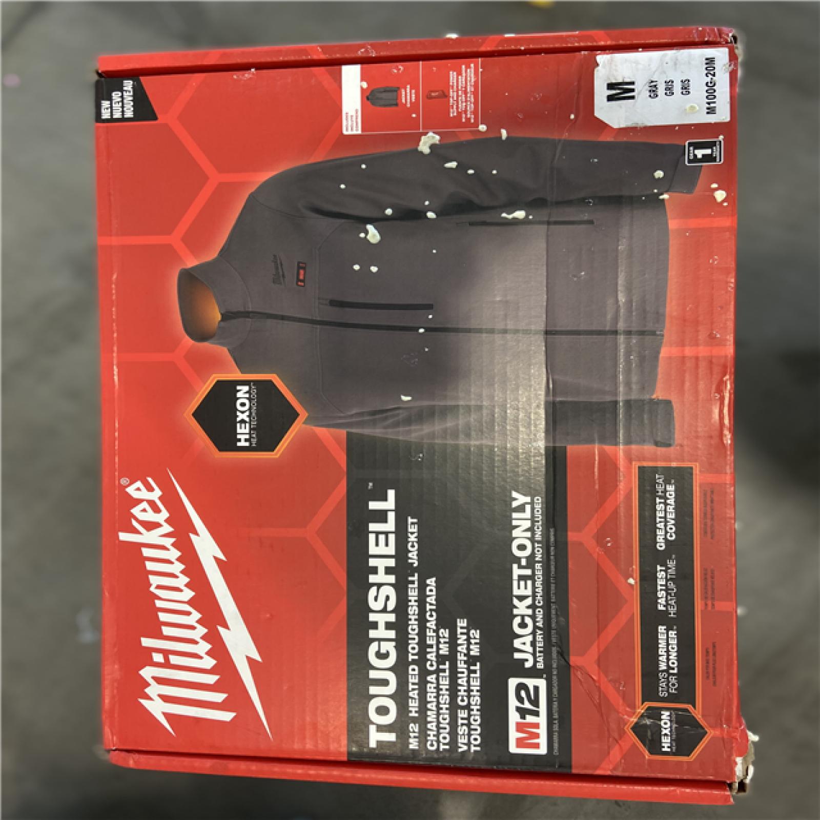 NEW! - Milwaukee Men's Medium M12 12V Lithium-Ion Cordless TOUGHSHELL Gray Heated Jacket