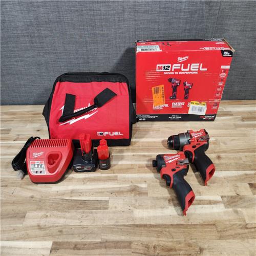 HOUSTON LOCATION - AS-IS (APPEARS LIKE NEW) Milwaukee FUEL 12-Volt Lithium-Ion Brushless Cordless Hammer Drill and Impact Driver Combo Kit