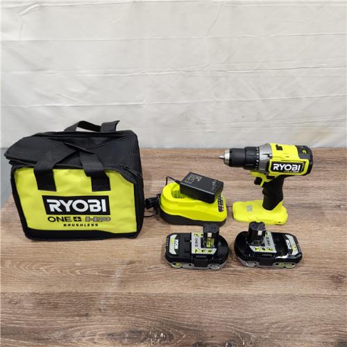 AS-IS RYOBI ONE+ HP 18V Brushless Cordless 1/2 in. Drill/Driver Kit with (2) 2.0 Ah HP Battery  Charger and Bag