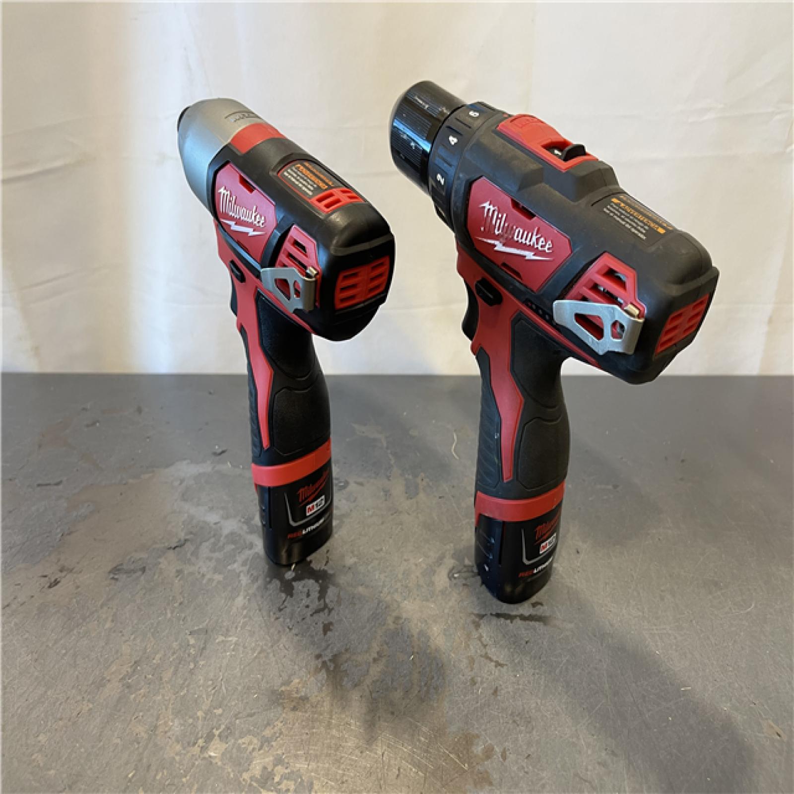 AS-IS - Milwaukee M12 12V Lithium-Ion Cordless Drill Driver/Impact Driver Combo Kit