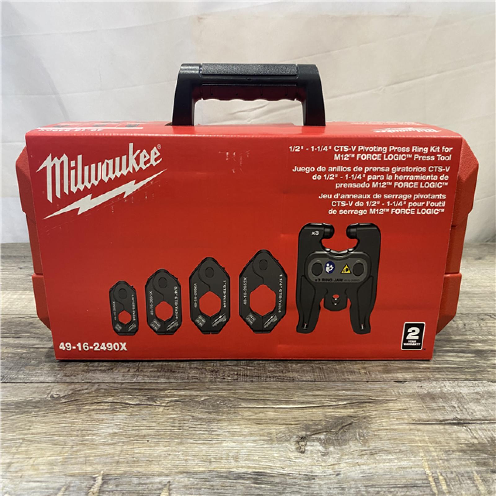 NEW - Milwaukee 1/2 in. - 1-1/4 in. CTS-V Pivoting Press Ring Kit for FORCE LOGIC Press Tool