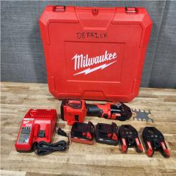 Houston Location AS-IS Milwaukee 18V Lithium-Ion Cordless Short Throw Press Tool with 3 PEX Crimp Jaws Kit
