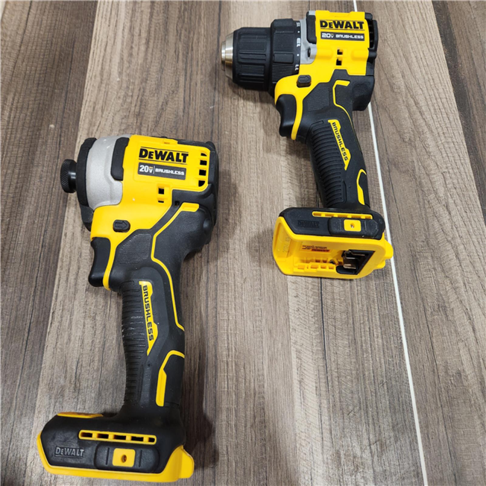 AS-IS DEWALT 20V MAX Cordless Brushless Hammer Drill/Driver 2 Tool Combo Kit with FLEXVOLT ADVANTAGE