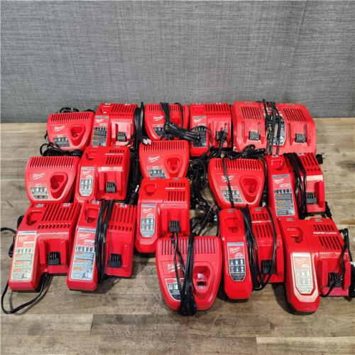 HOUSTON LOCATION - AS-IS MILWAUKEE BATTERY CHARGER PACK QTY - 16