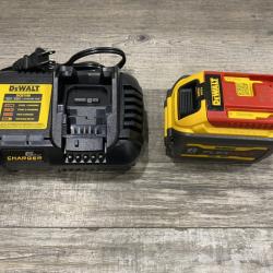 AS-IS DEWALT FLEXVOLT 20V/60V MAX Lithium-Ion 6.0Ah Battery Pack with 6 Amp Output Charger