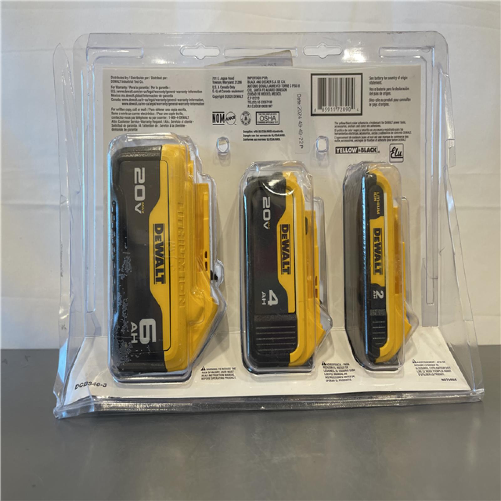New! - DEWALT 20V MAX Battery Lithium Ion 3 Pack