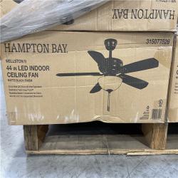 DALLAS LOCATION - Hampton Bay 37849 Wellston II 44 in. LED Matte Black Ceiling Fan with Light Kit PALLET-(70 UNITS)