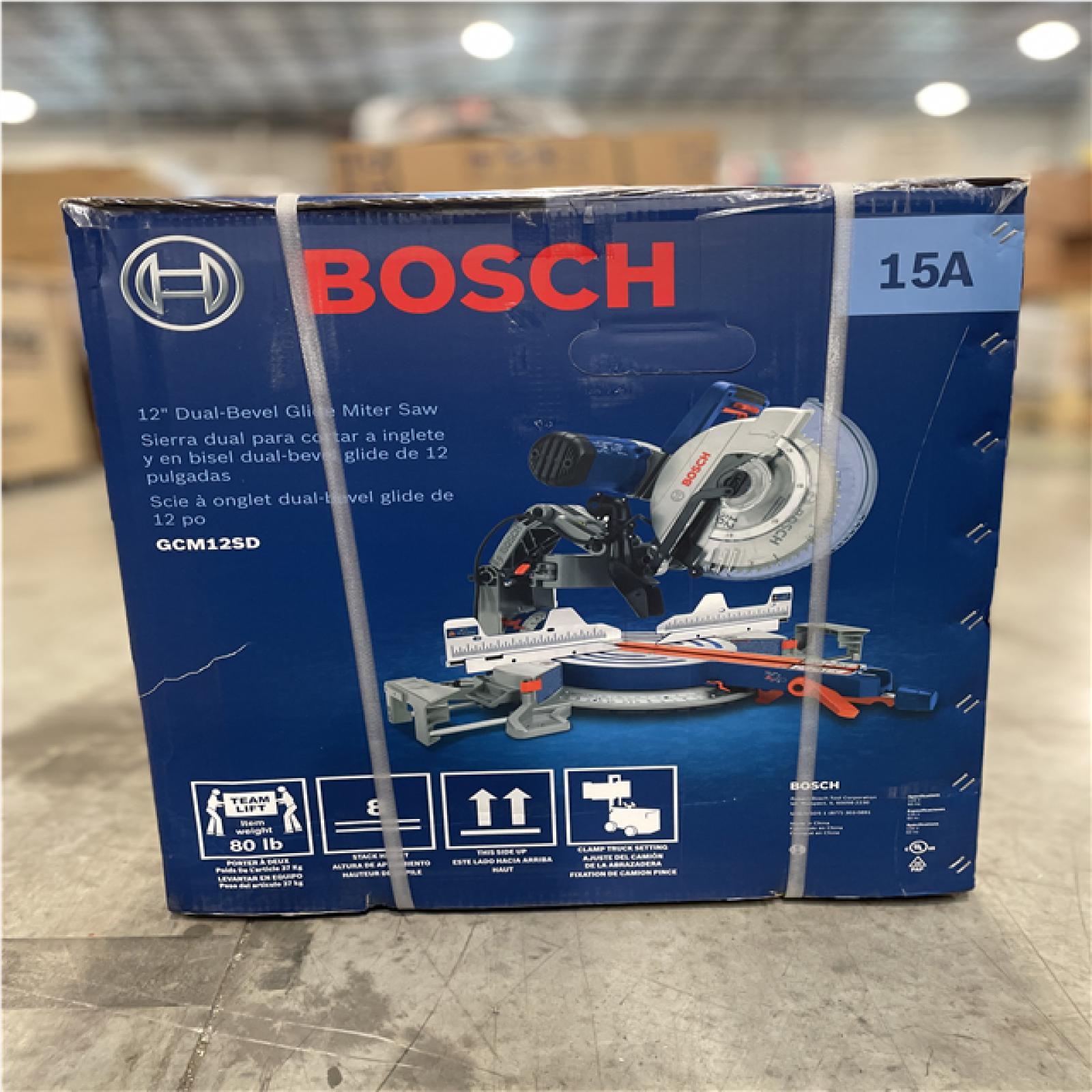 DALLAS LOCATION- Bosch 15 Amp 12 in. Corded Dual-Bevel Sliding Glide Miter Saw