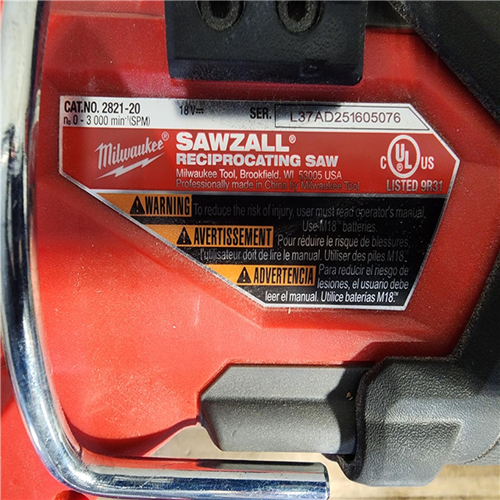 HOUSTON LOCATION - AS-IS (2) Milwaukee M18 Fuel Sawzall Brushless Cordless Reciprocating Saw (TOOL ONLY)