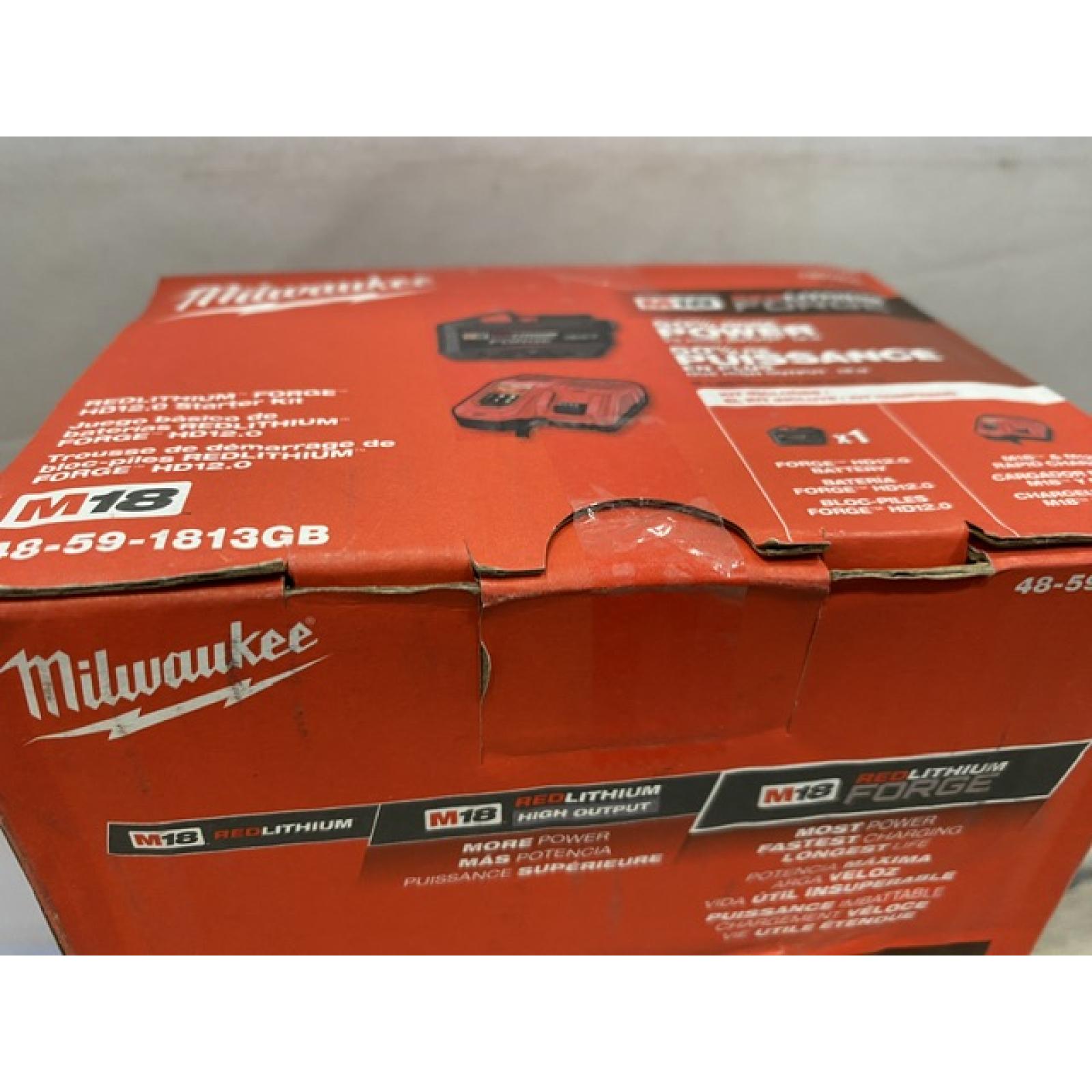 NEW - Milwaukee 18-Volt Lithium-Ion REDLITHIUM FORGE Starter Kit with 12. 0Ah Battery and Charger