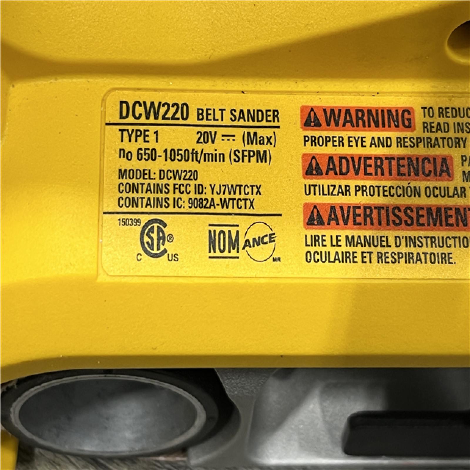 AS-IS DEWALT 20V MAX* XR Brushless Cordless Belt Sander (Tool-Only)