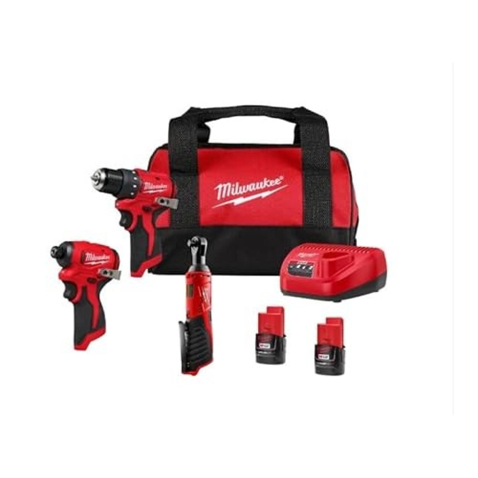 NEW - Milwaukee 12-Volt Lithium-Ion Brushless Cordless Subcompact Drill &Impact Driver Combo Kit
