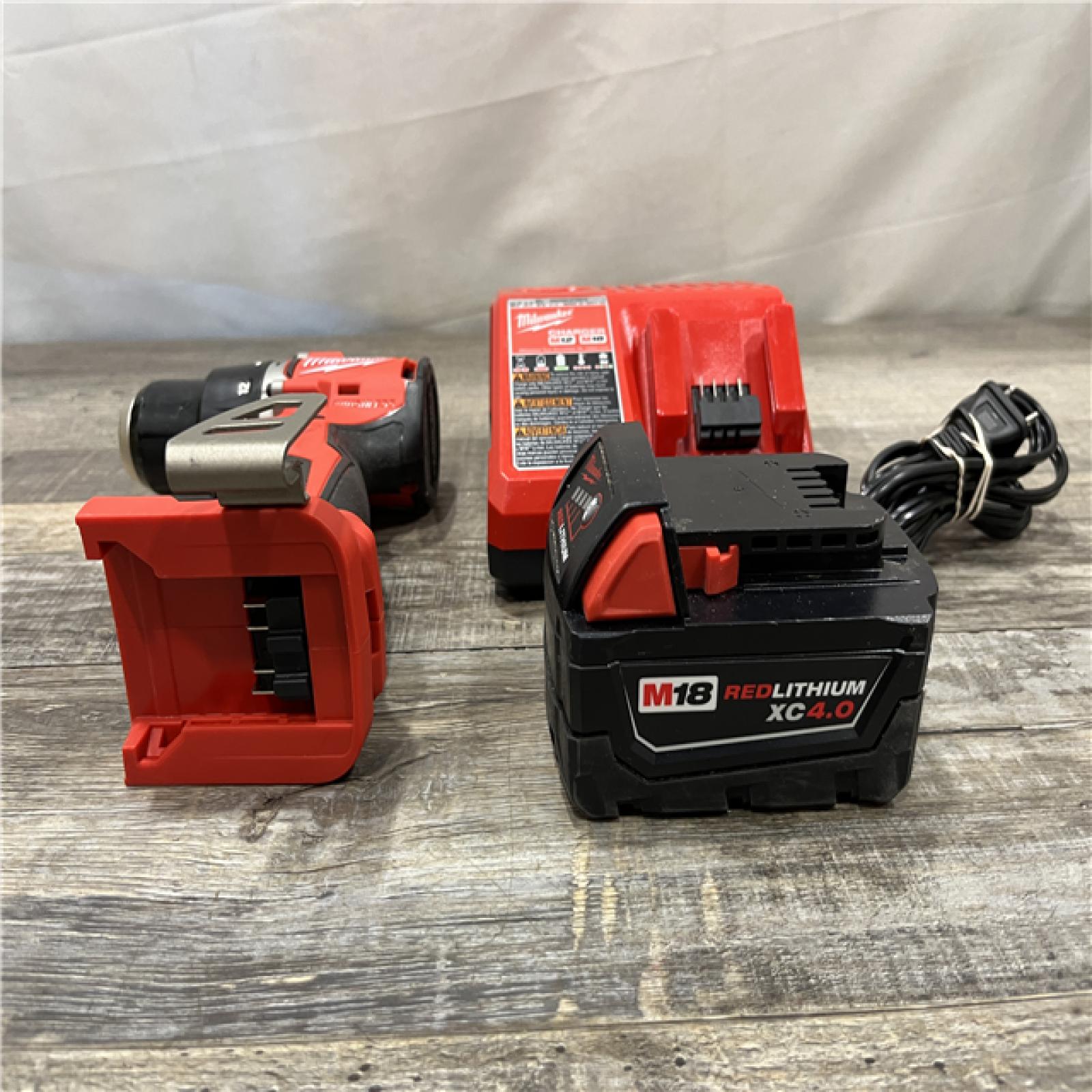 AS-IS Milwaukee 18V Lithium-Ion Brushless Cordless 1/2 in. Compact Hammer Drill/Driver Kit