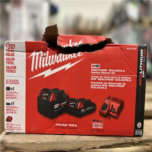 NEW! - Milwaukee M18 18-Volt Lithium-Ion Starter Kit with One 5.0 Ah and One 2.0 Ah Battery and Charger