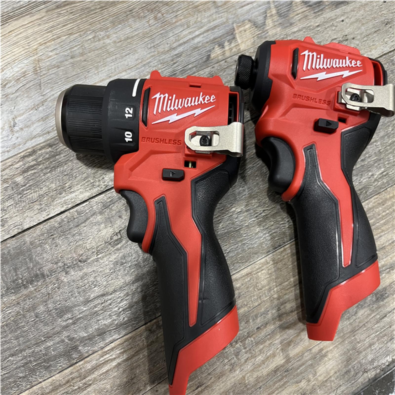 AS-IS Milwaukee 12-Volt Lithium-Ion Brushless Cordless Subcompact Drill and Impact Driver Combo Kit