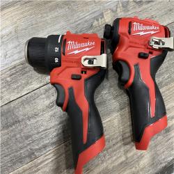 AS-IS Milwaukee 12-Volt Lithium-Ion Brushless Cordless Subcompact Drill and Impact Driver Combo Kit