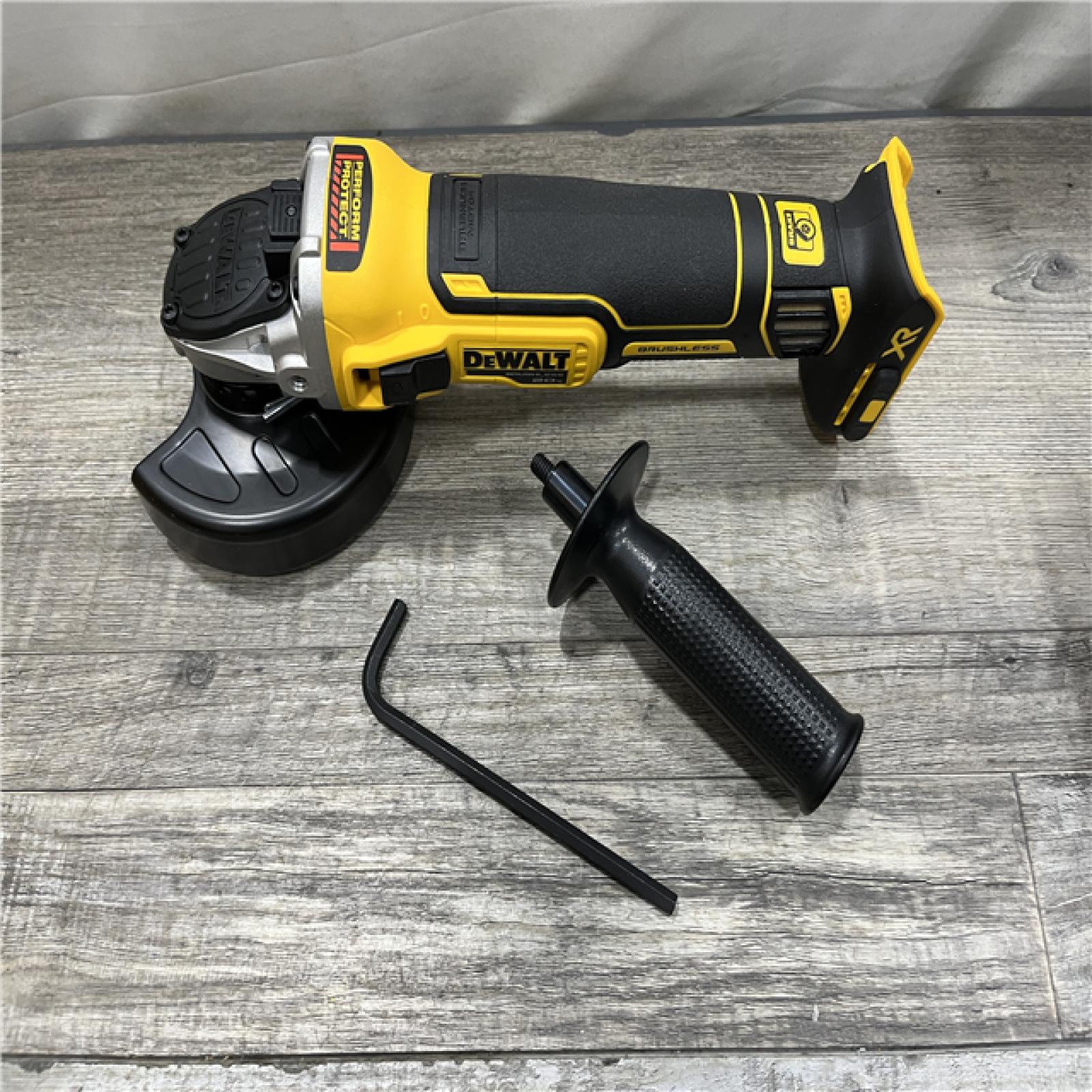 AS-IS DEWALT 20V MAX XR Cordless Brushless 4.5 in. Slide Switch Small Angle Grinder with Kickback Brake (Tool Only)