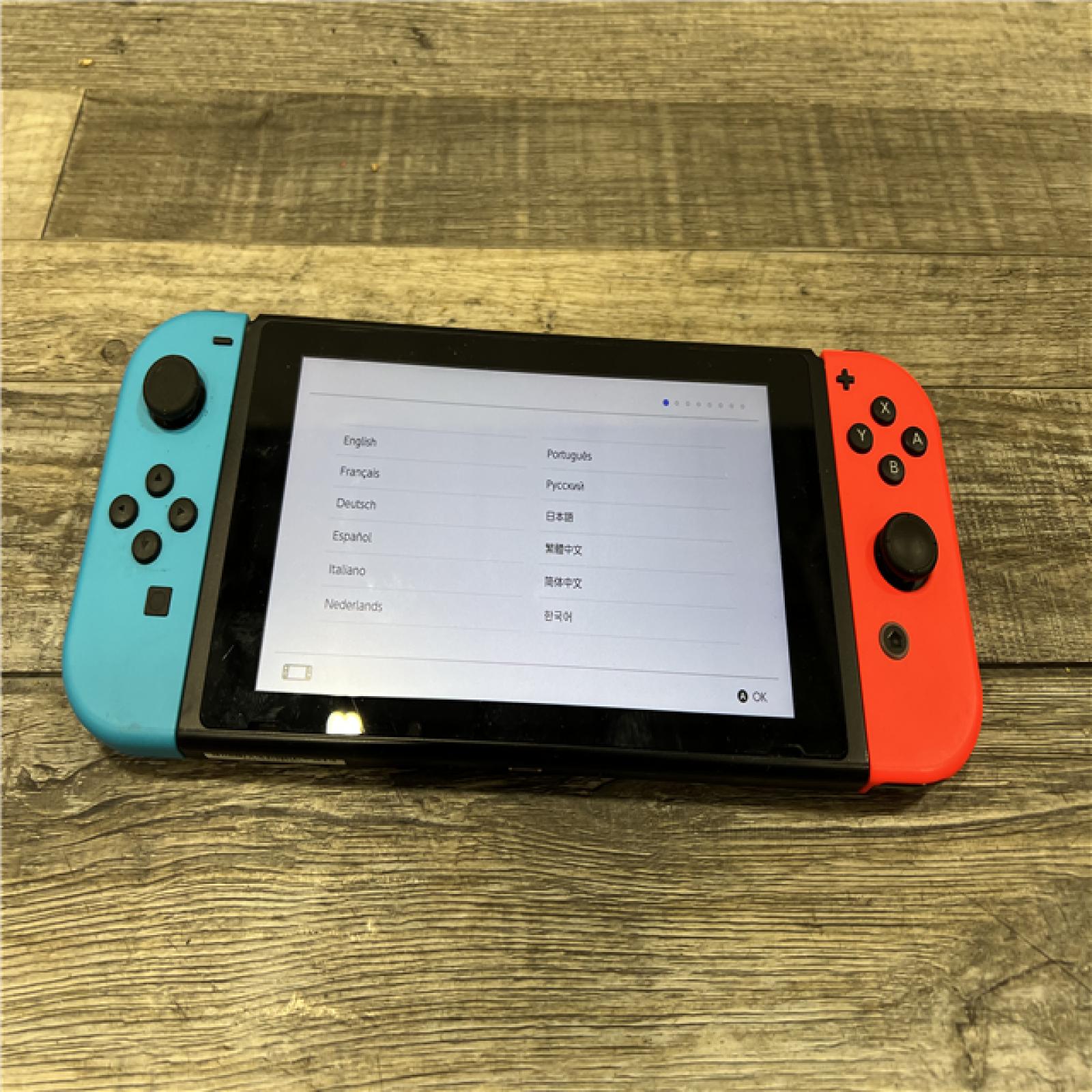 AS-IS Nintendo Switch with Neon Blue and Neon Red Joy-Con