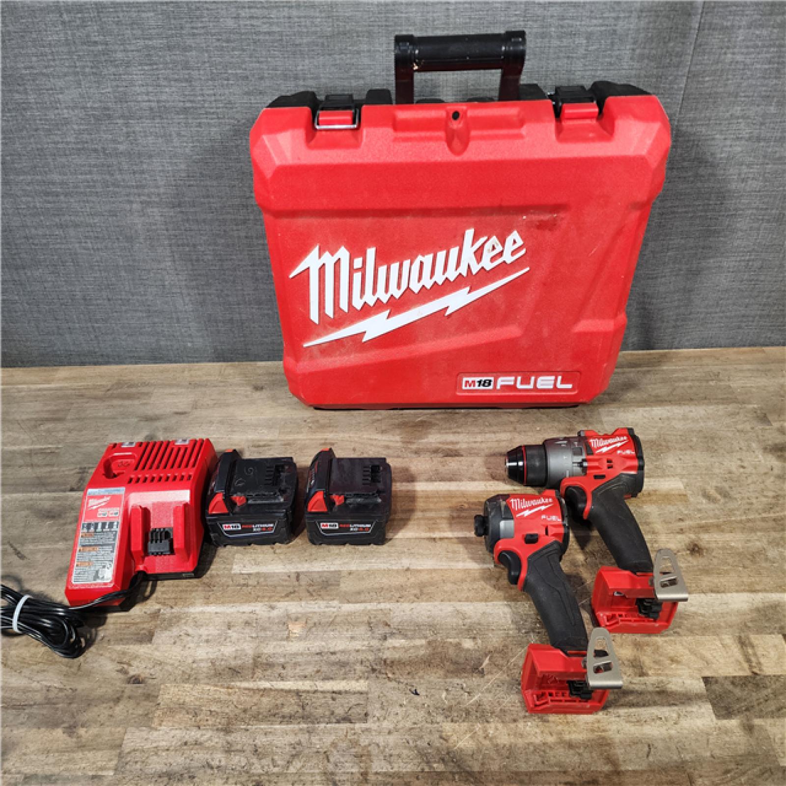 HOUSTON LOCATION - AS-IS MILWAUKEE FUEL 18V Lithium-Ion Brushless Cordless Hammer Drill and Impact Driver Combo Kit