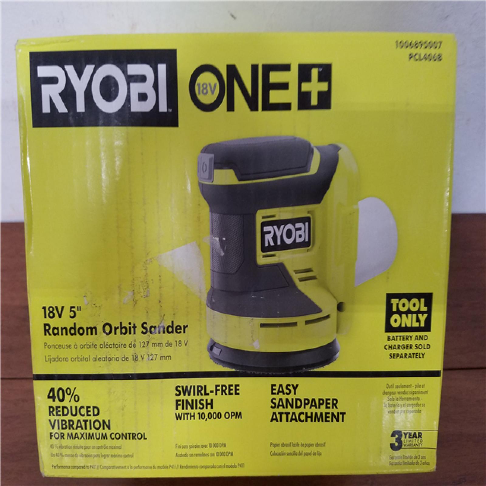 California NEW Ryobi One+ 18V 5 Random Orbit Sander (Tool Only)