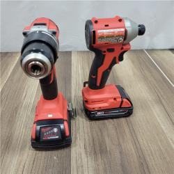 AS-IS Milwaukee M18 18V Lithium-Ion Brushless Cordless Compact Drill/Impact Combo Kit (2-Tool) W/(2) 2.0 Ah Batteries, Charger & Bag