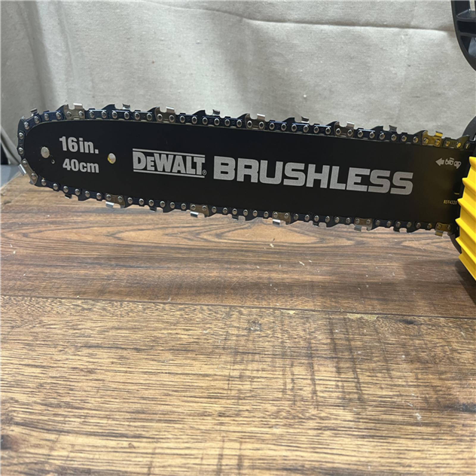 AS-IS DEWALT  FLEXVOLT 60V MAX 16in. Brushless Cordless Battery Powered Chainsaw Kit with (1) FLEXVOLT 2 Ah Battery & Charger