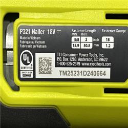 AS-IS RYOBI ONE+ 18V 18-Gauge Cordless AirStrike Brad Nailer (Tool Only)