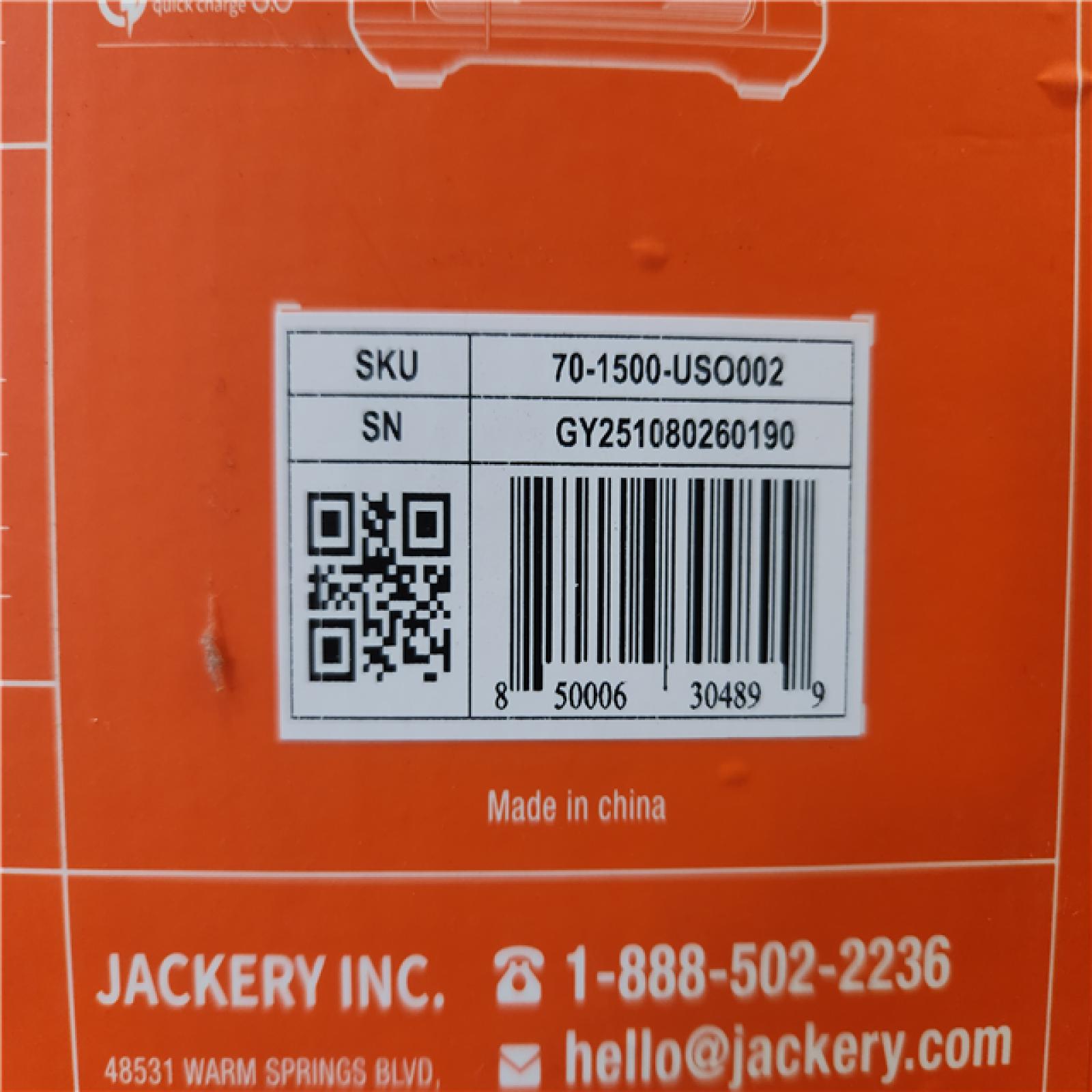 Phoenix NEW Jackery Solar Generator Explorer 1500 1534Wh/1800W  Model No.JSG-1500B (SEALED)