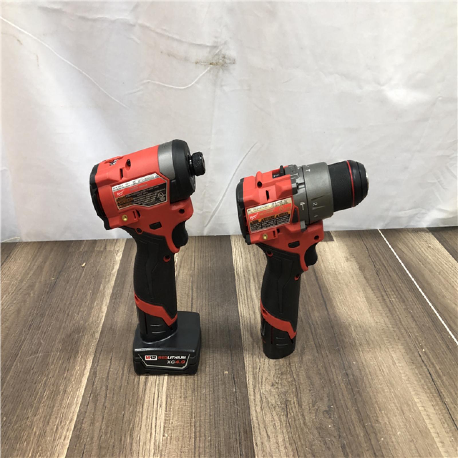 AS-IS Milwaukee FUEL 12-Volt Lithium-Ion Brushless Cordless Hammer Drill and Impact Driver Combo Kit