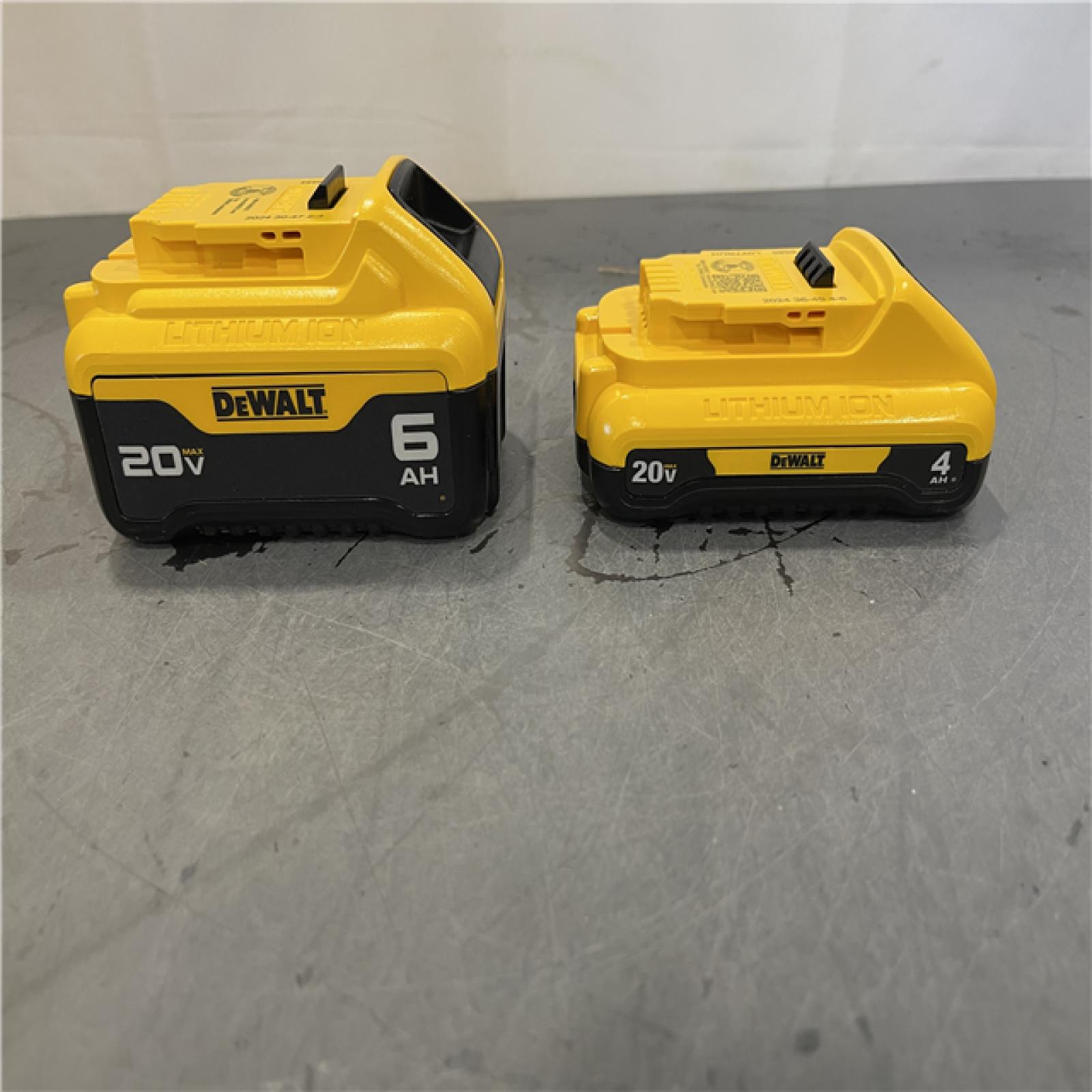 AS-IS - DEWALT 20V MAX Lithium-Ion 6.0Ah and 4.0Ah Battery and Charger Starter Kit