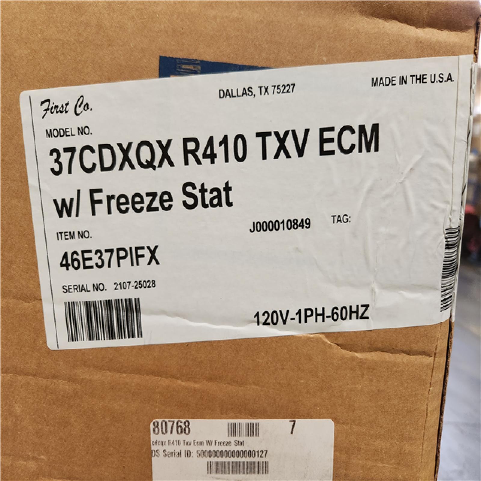Phoenix Location NEW First Co 3 Ton Air Handler 37CDXQX R410 TXV ECM With Freeze Stat HVAC Unit Pallet (4-Total)