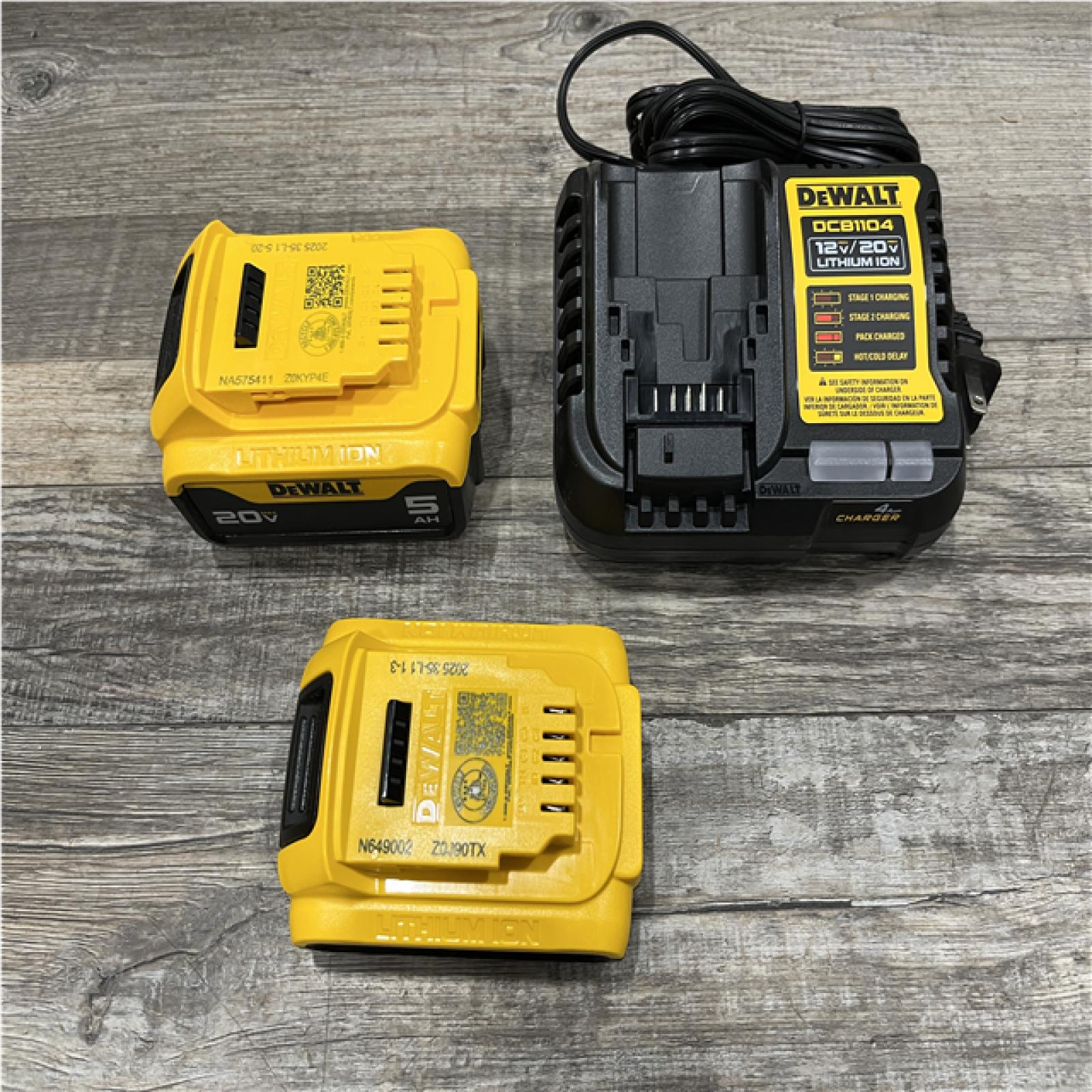 AS-IS DEWALT 20V MAX Lithium-Ion Battery Kit with 5.0Ah and 2.0Ah Battery and Charger
