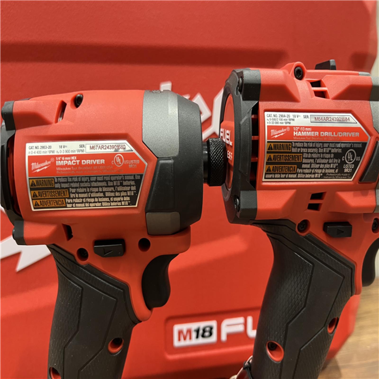 NEW Milwaukee M18 FUEL 18V Lithium-Ion Brushless Cordless Hammer Drill and Impact Driver Combo Kit (2-Tool) with 2 Batteries