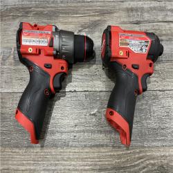 AS-IS Milwaukee FUEL 12-Volt Lithium-Ion Brushless Cordless Hammer Drill and Impact Driver Combo Kit
