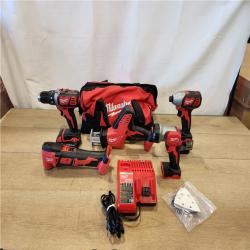AS-IS- M18 18V Lithium-Ion Cordless Combo Kit (5-Tool) with (2) Batteries  Charger and Tool Bag