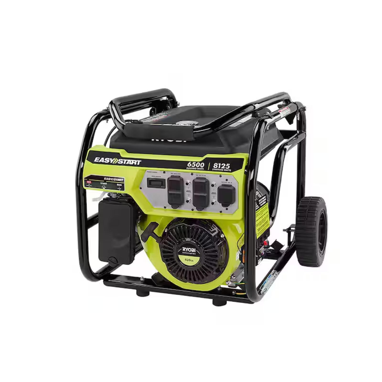 DALLAS LOCATION - NEW! RYOBI 8125-Watt Gasoline Powered Portable Generator with CO Detect Shutdown Sensor