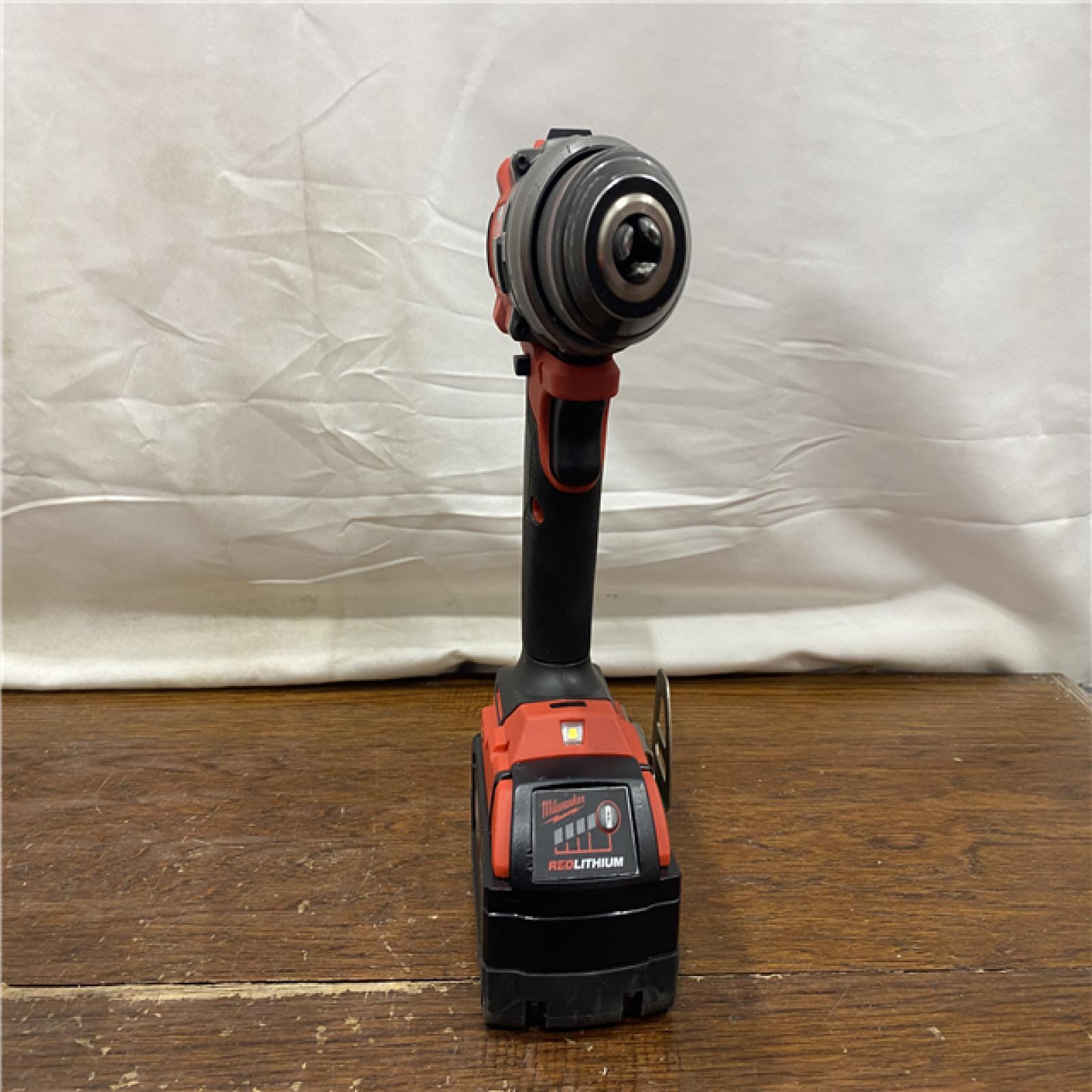 AS-IS Milwaukee 2904-22 Hammer Drill Driver Kit with Batteries  Charger & Tool Case  Red