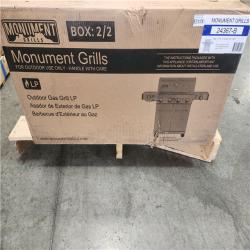 Phoenix AS-IS Monument Grills 4-Burner Propane Gas Grill in Stainless with Clear View Lid  LED Controls  Side and Sear Burners