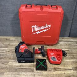 Houston Location AS-IS Milwaukee 12-Volt Lithium-Ion Cordless Green 250 ft. 3-Plane Laser Level Kit