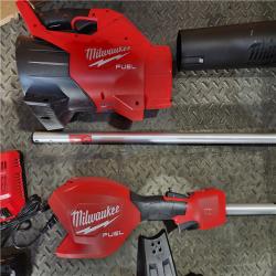 HOUSTON LOCATION - AS-IS (APPEARS LIKE NEW) Milwaukee M18 FUEL String Trimmer/Blower Combo Kit W/ 8.0 FORGE BATTERY & CHARGER