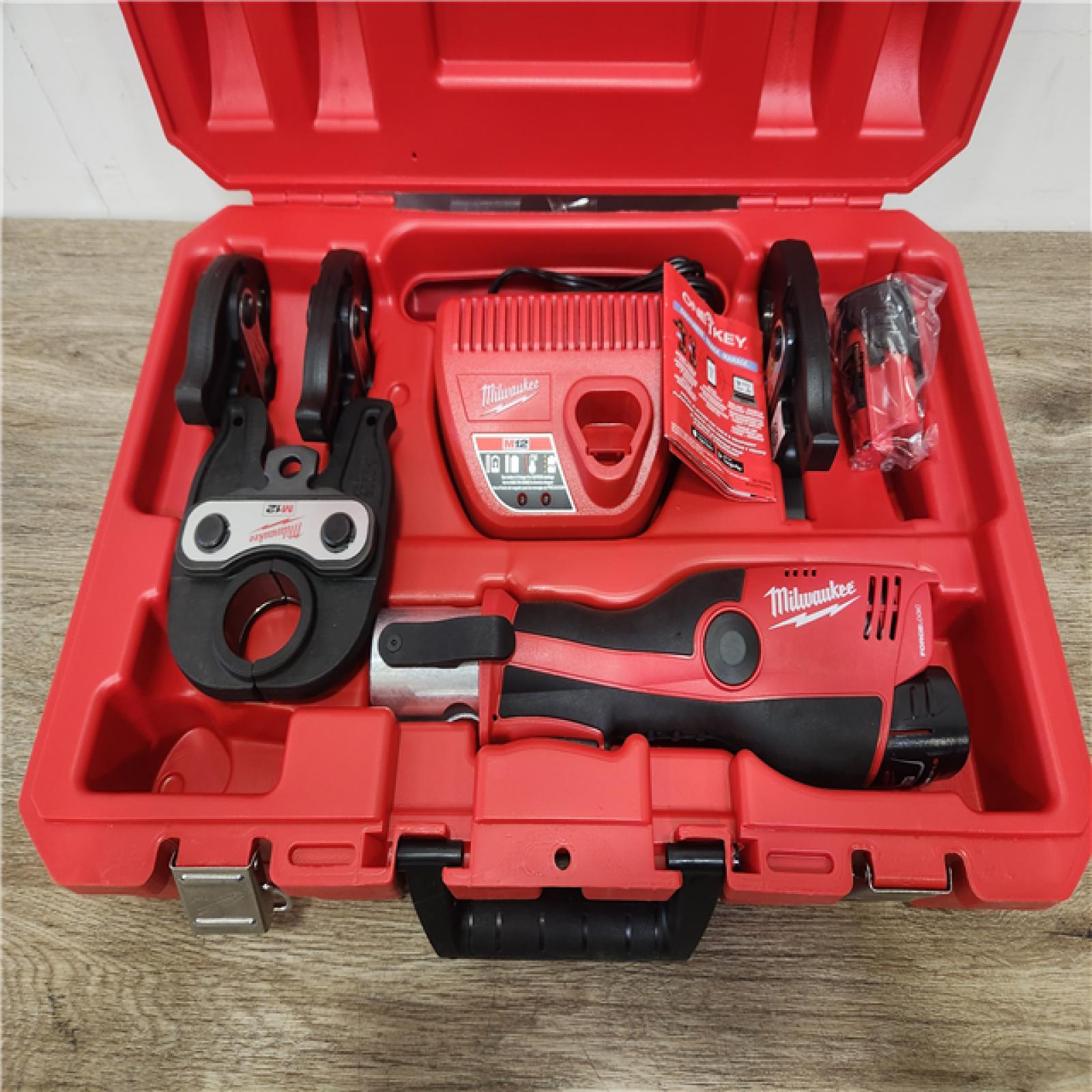 Phoenix Location Milwaukee M12 12-Volt Lithium-Ion Force Logic Cordless Press Tool Kit w/ 1/2 in. - 1-1/4in. CTS Jaws, (2) 1.5Ah Batteries & Case