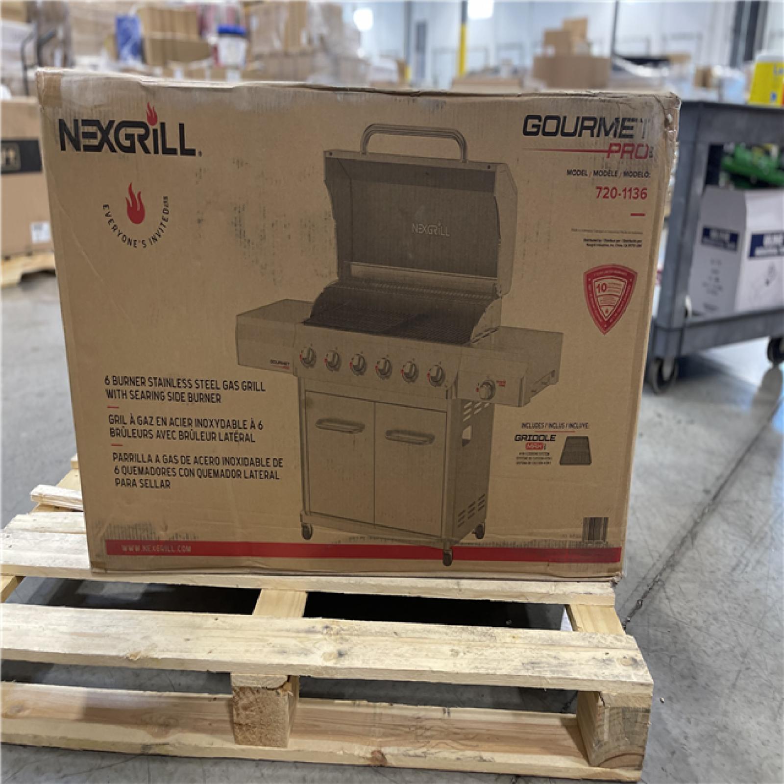 DALLAS LOCATION - Shop Nexgrill Gourmet Pro 6-Burner Stainless Steel Propane Gas Grill with Searing Side Burner and Griddle Max Insert