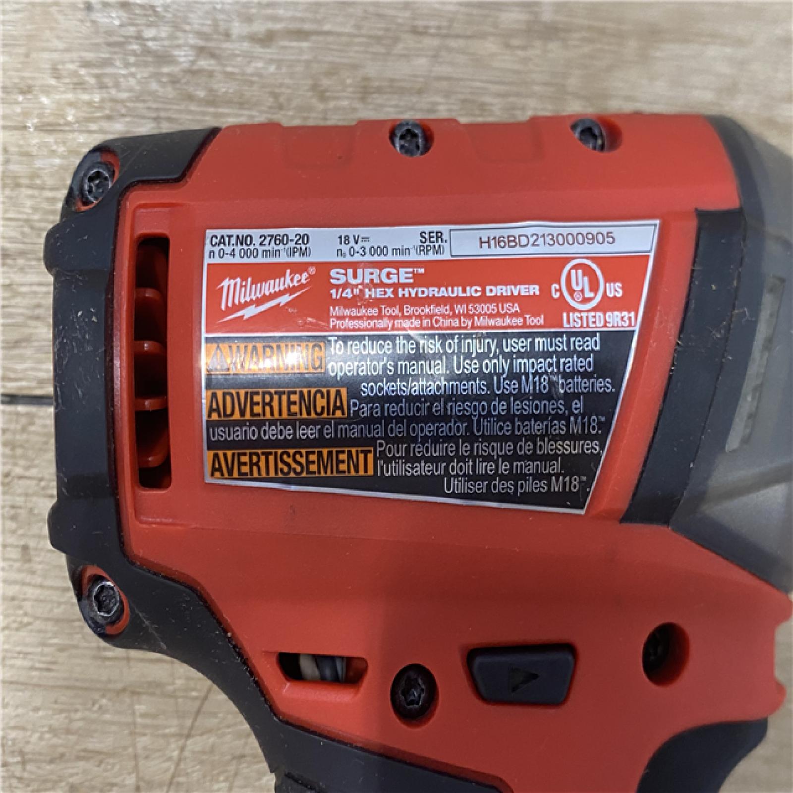 AS-IS  Milwaukee FUEL SURGE 18V Lithium-Ion Brushless Cordless 1/4 in. Hex Impact Driver (Tool-Only)