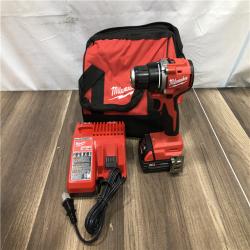 AS-IS Milwaukee 18V Lithium-Ion Brushless Cordless 1/2 in. Compact Drill/Driver with kit