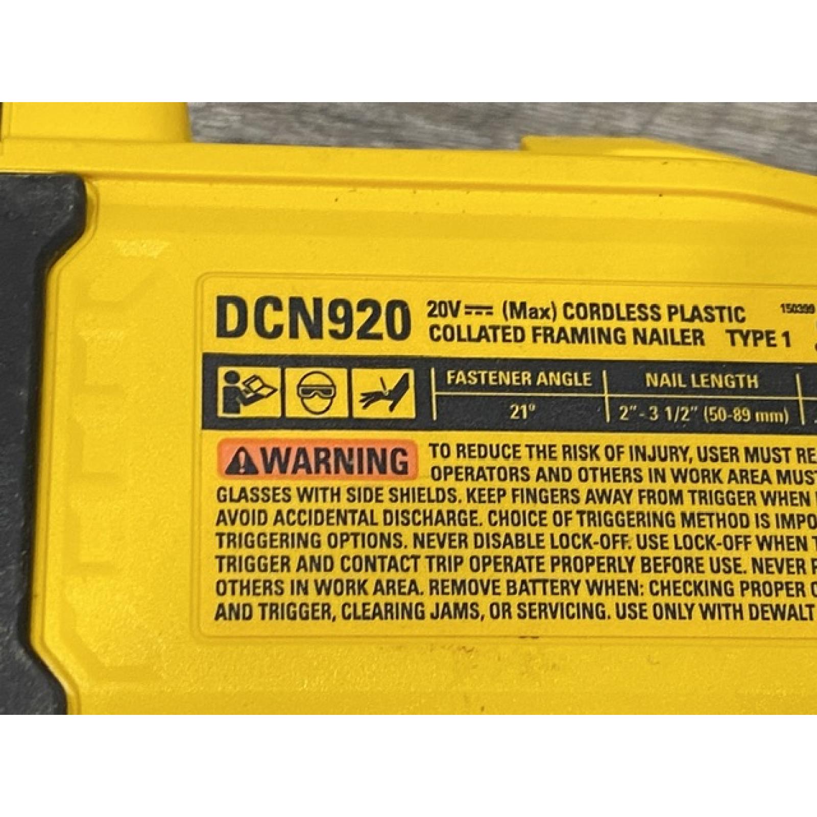 AS-IS DEWALT 20-Volt 21° Cordless Framing Nailer (Tool-Only)