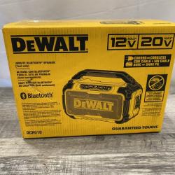 NEW - DEWALT 20V MAX Cordless Bluetooth Speaker (Tool Only)