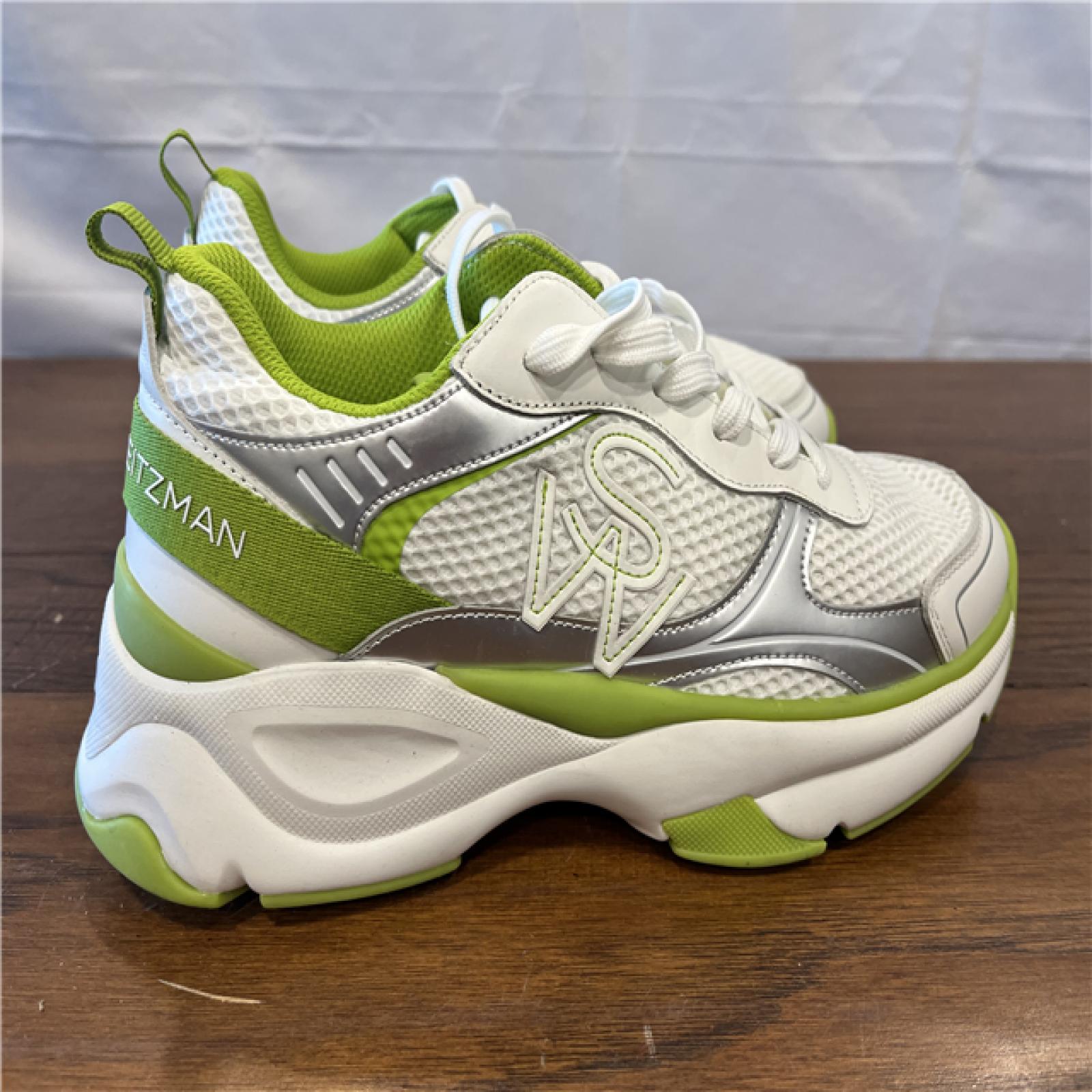 NEW! Stuart Weitzman Trainer Sneakers - White/Green - SZ 11
