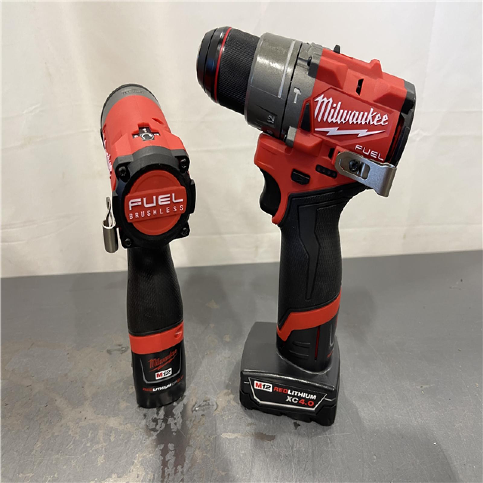 AS-IS - Milwaukee M12 FUEL 12-Volt Lithium-Ion Brushless Cordless Hammer Drill and Impact Driver Combo Kit
