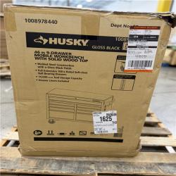 DALLAS LOCATION - AS-IS HUSKY 46IN 9 DRAWER WORKBENCH GLOSS BLACK